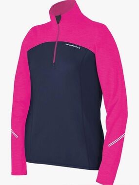 Brooks Women's Hot Pink and Navy Half-Zip Pullover